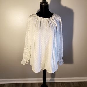 Isaac Mizrahi Live Dotted Swiss Blouse